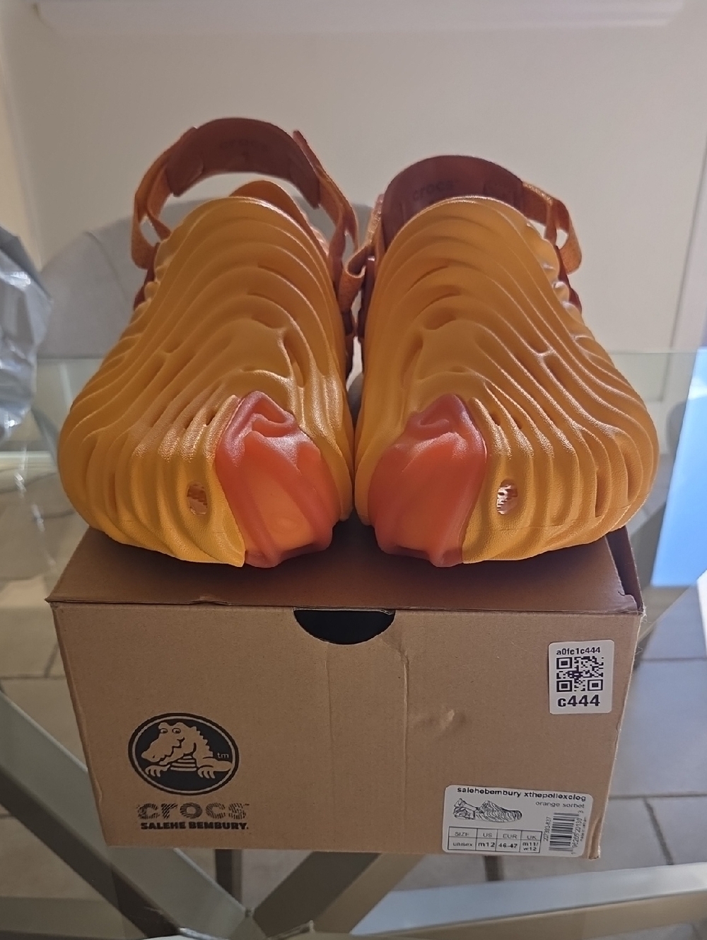 CROCS Salehe Bembury Mens Two-Tone Orange Sculpted Sandals